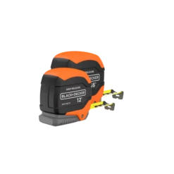 Black & Decker Tape Measure Bundle, Grip Release, Self Lock, 12-Foot & 16-Foot, 2-Pack
