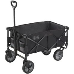 Black & Decker Collapsible Storage Cart, Folding Utility Wagon, Holds Up To 176 Lbs., Black