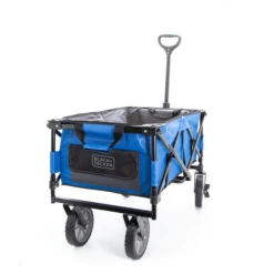 Black & Decker Collapsible Storage Cart, Folding Utility Wagon, Holds Up To 176 Lbs., Blue -Household Tool Shop BDSTCTBL02 R2 14