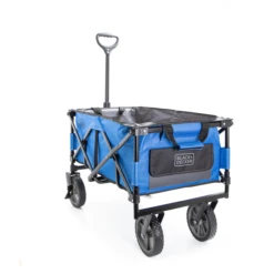 Black & Decker Collapsible Storage Cart, Folding Utility Wagon, Holds Up To 176 Lbs., Blue -Household Tool Shop BDSTCTBL02 R2 9