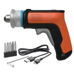 Black & Decker 4V MAX* Cordless Screwdriver, Hex, L-Shaped, 2-Inch Assorted Bits