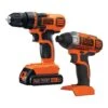 Black & Decker 20V MAX* Cordless Drill And Impact Driver, Power Tool Combo Kit With Battery And Charger